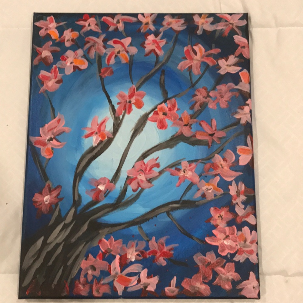 A flower tree painting hand made